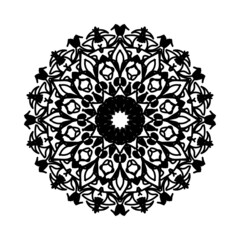 Circular pattern in the form of mandala with flower for henna mandala tattoo decoration