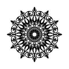 Circular pattern in the form of mandala with flower for henna mandala tattoo decoration