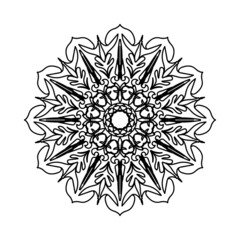 Circular pattern in the form of mandala with flower for henna mandala tattoo decoration