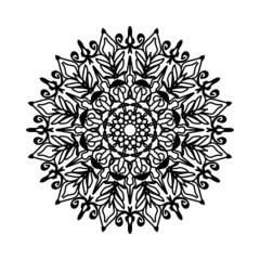 Circular pattern in the form of mandala with flower for henna mandala tattoo decoration