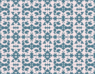 illustration design of blue and cream color ornamental abstract pattern perfect for wallpaper, printable and crafting