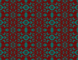 llustration design of red and green color ornamental abstract pattern perfect for wallpaper, printable and crafting