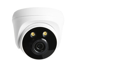 White CCTV normal position with copy space on isolated background