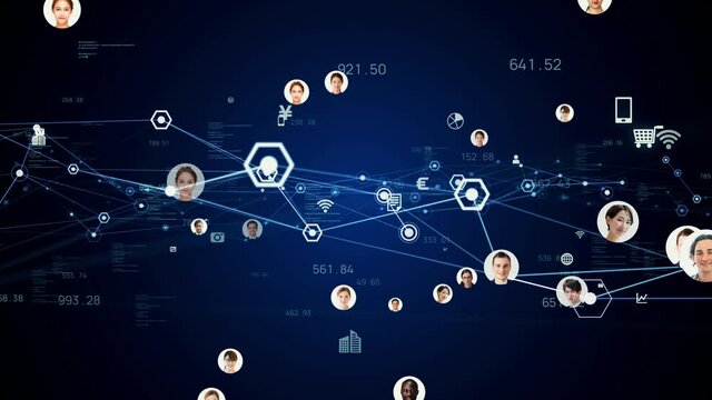 Multinational people and communication network concept. Social media.