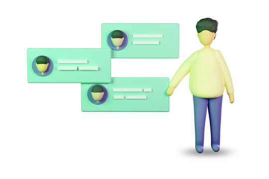 3D illustration of people make business decisions.3d render illustration