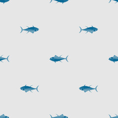 Tuna pattern seamless. tunny Seafood fish background. vector texture