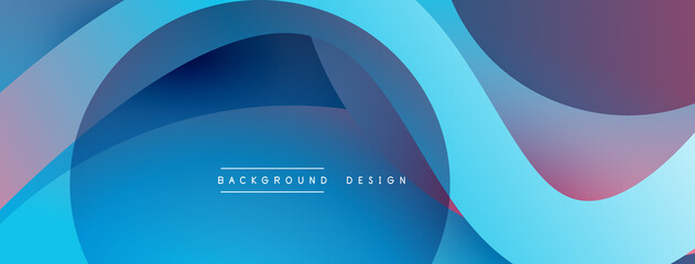 Abstract overlapping lines and circles geometric background with gradient colors