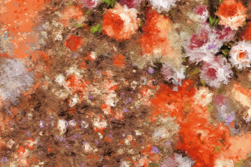 Fototapeta na wymiar Beautiful oil painting flower bouquet illustration