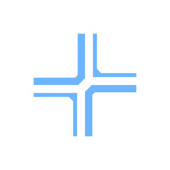 Obraz premium blue cross isolated on white