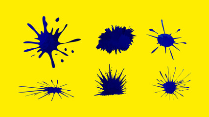 splatter blue texture and yellow background wallpaper