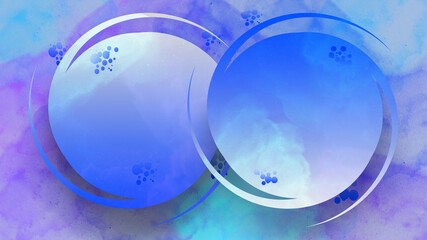 two circle with cloud and splatter background wallpaper