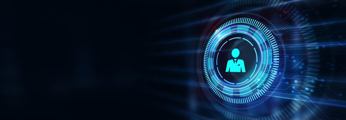 Business, Technology, Internet and network concept. Human Resources HR management recruitment employment headhunting concept.3d illustration