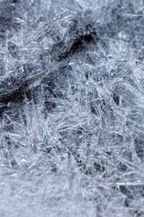 close up of frozen ice crystals