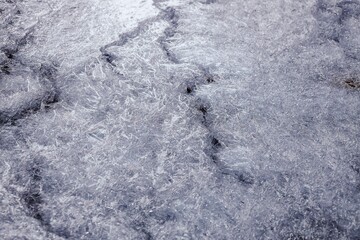 close up of frozen ice crystals