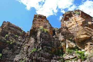 Fototapeta na wymiar Cliffs at Jim Jim Falls in the Northern Territory, Australia.