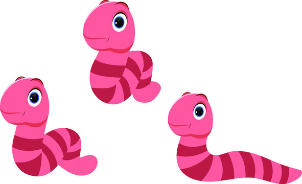 cartoon worm animation poses 