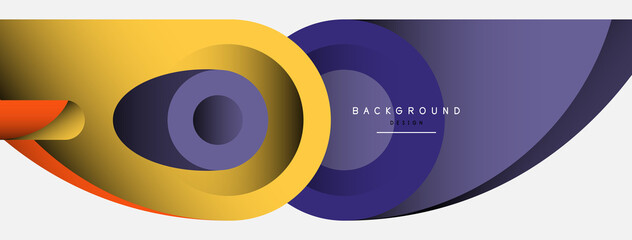 Abstract background. Minimal geometric circles and round style shapes with deep shadow effects. Trendy technology business template for wallpaper banner or background