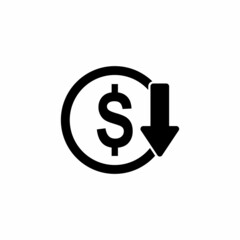 money loss icon, money loss vector sign symbol