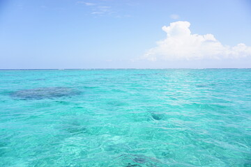 沖縄の海。クリアブルーの海