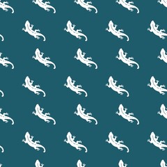 Abstract Animal Seamless Pattern with Lizard Vector Silhouette Art