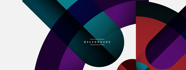 Fototapeta premium Trendy shapes, color minimal design composition, lines and shadows for wallpaper banner background or landing page