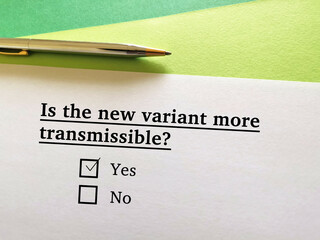 One person is answering question about new coronavirus variant. The person thinks the new variant...