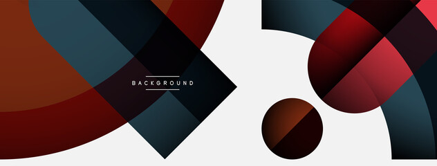 Geometric abstract background. Round shapes, circles, lines composition for wallpaper banner background or landing page