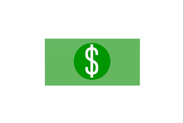 Obraz premium Dollar bill illustration. Dollar bill abstract. Green dollar icon on a white background.