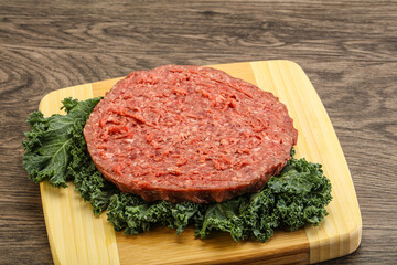 Raw beef burger cutlet for burger