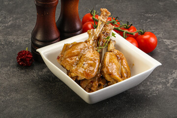 Rabbit stew in spicy sauce