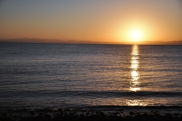 sunset over the sea