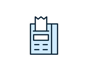 Cash register line icon. Vector symbol in trendy flat style on white background. Commerce sing for design.