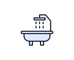 Bath flat icon. Single high quality outline symbol for web design or mobile app.  House thin line signs for design logo, visit card, etc. Outline pictogram EPS10