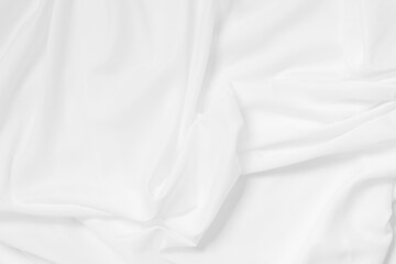 Soft focus white smooth ripple linen fabric texture background