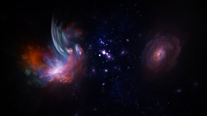 Galaxy Space background universe magic sky nebula night purple cosmos. Cosmic galaxy wallpaper blue starry color star dust. Blue texture abstract galaxy infinite future dark deep light 3d render