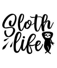 Sloth Svg Bundle, Sloth Clipart, Lazy Sloth Svg, Sloth Shirt, Sloth Vector, Sloth Cut File, Sloth Print, Sloth Cricut, Cute Sloths Svg Png