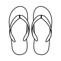 vector. stripes of black slippers on a white background