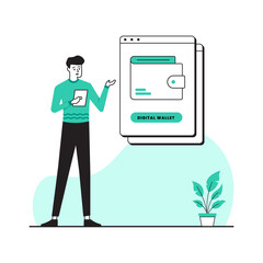 digital wallet concept illustration vector