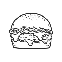 hamburger on a white background