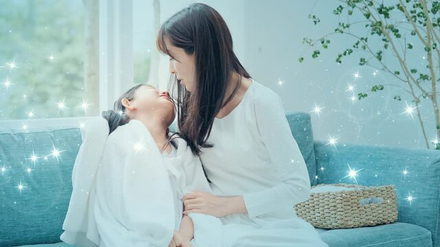 清潔感のある家族イメージ　空間除菌　抗菌