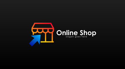Online Store Logo Concept. Online Business Logo Template for E-Commerce 