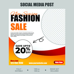 New Season Fashion Sale Social Media Post Design 