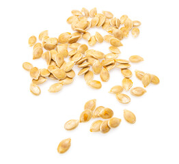 pumpkin seeds on a white background