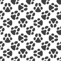 Paw Print Seamless Pattern. Vector footprint background