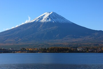 Fototapeta premium 秋の河口湖と富士山。 