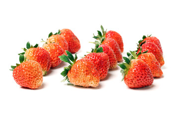 strawberries on white background