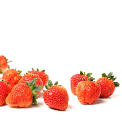 strawberries on white background