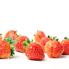 strawberries on white background