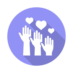 Partnership icon with long shadow for graphic and web design.