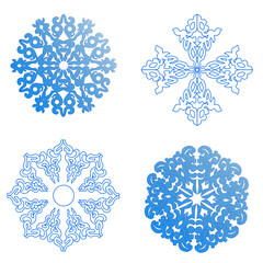 set of snowflakes